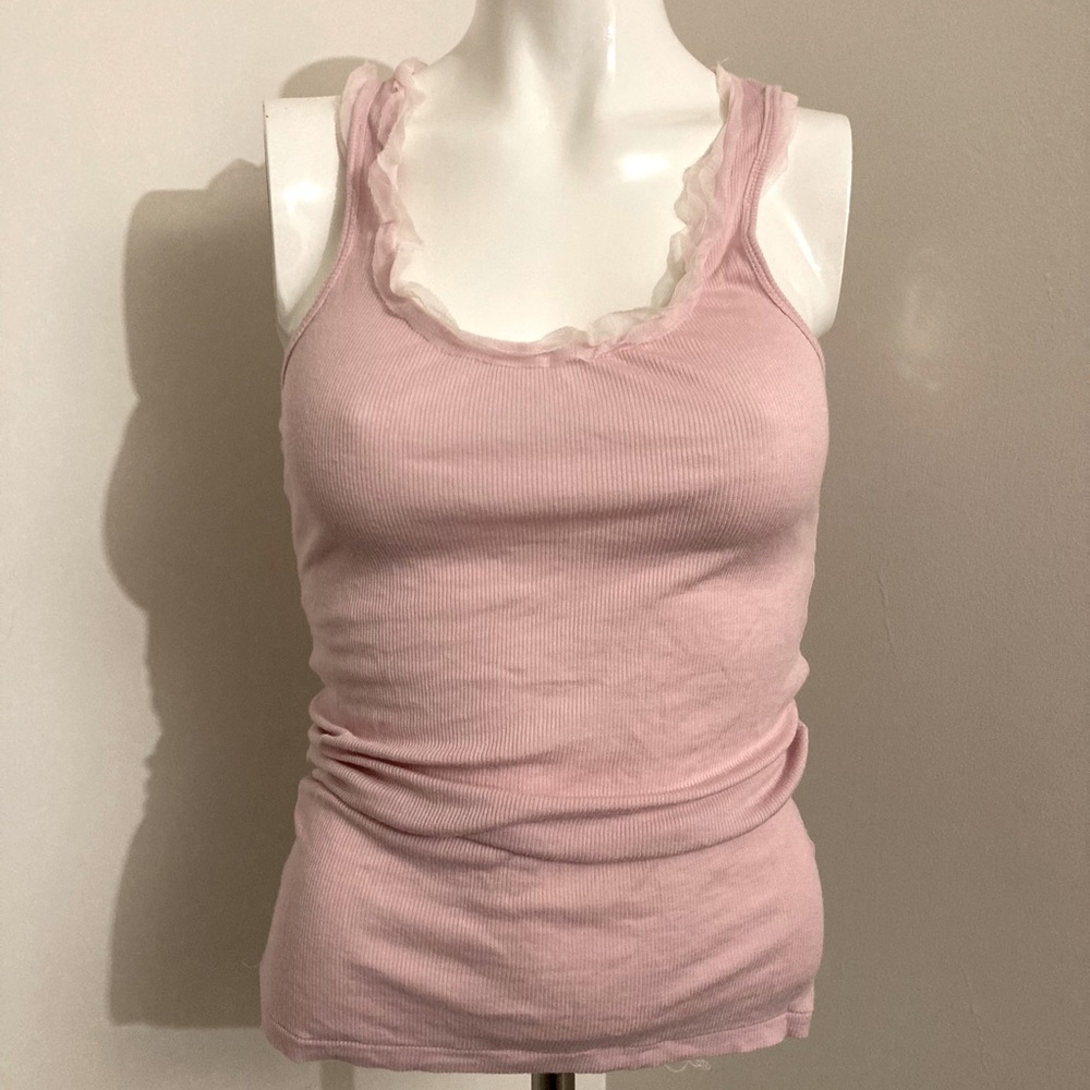 Pamela Stewart Ruffled Racerback Tank Top